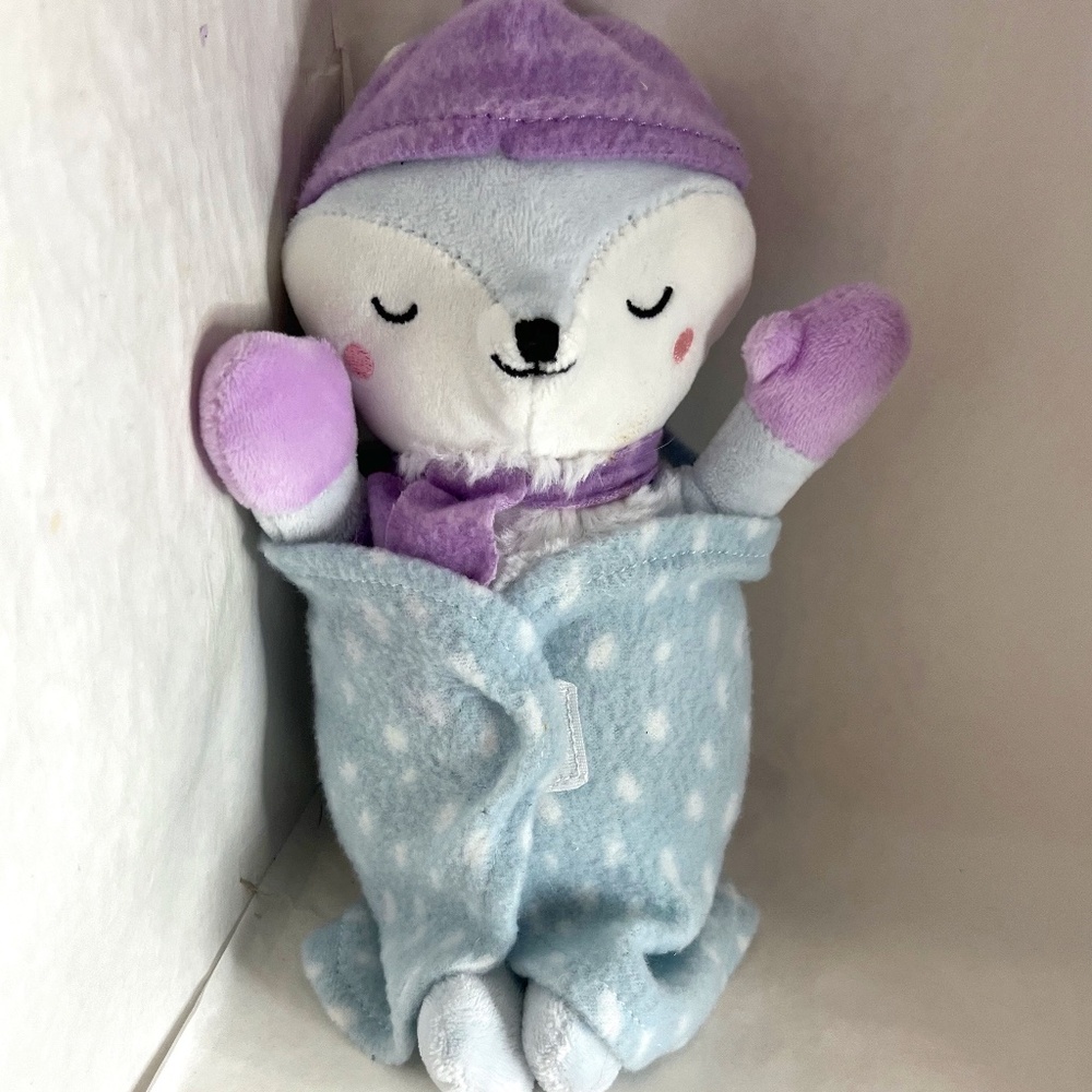 Target Fireside Pals Fox Purple Blue Swaddled Plush 10 in